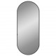 Sieninis veidrodis, juodos spalvos, 60x25cm, ovalo formos