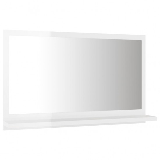 Vonios kambario veidrodis, baltas, 60x10,5x37cm, MDP, blizgus