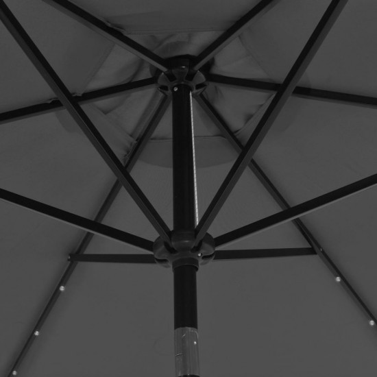 Lauko skėtis su LED lemp. ir plien. stulpu, antr. sp., 300 cm