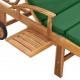 Saulės gultas su čiužiniu, žalias, tikmedžio medienos masyvas