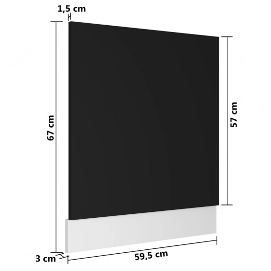 Indaplovės plokštė, juodos spalvos, 59,5x3x67cm, MDP