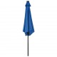 Lauko skėtis su LED ir plieniniu stulpu, mėlynas, 300cm
