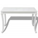 Valgomojo stalas, 116x66x76cm, labai blizgus, baltas