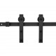 Stumdomų durų įrangos rinkinys, juodos spalvos, 183 cm, plienas