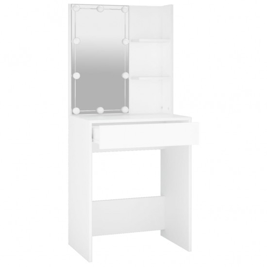 Kosmetinis staliukas su LED apšvietimu, baltas, 60x40x140cm