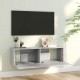 Sieninė televizoriaus spintelė, pilka, 100x30x30 cm, mediena