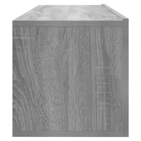 Sieninė televizoriaus spintelė, pilka, 100x30x30 cm, mediena