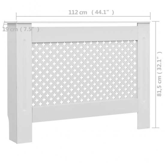 Radiatoriaus uždangalai, 2vnt., balti, 112x19x81,5cm, MDF