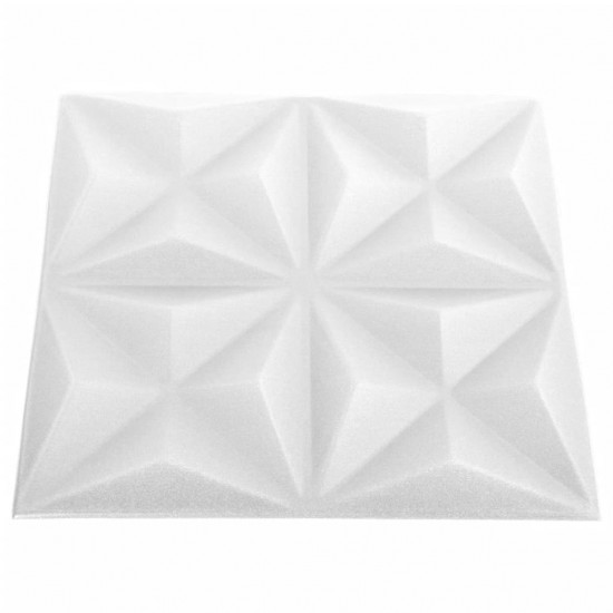3D sienų plokštės, 24vnt., origami baltos, 50x50cm, 6m²