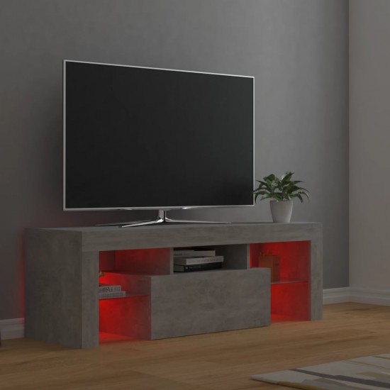 TV spintelė su LED apšvietimu, betono pilka, 120x35x40cm