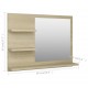 Vonios kambario veidrodis, ąžuolo spalvos, 60x10,5x45cm, MDP