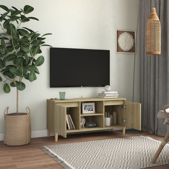 TV spintelė su medinėmis kojelėmis, ąžuolo, 103,5x35x50cm