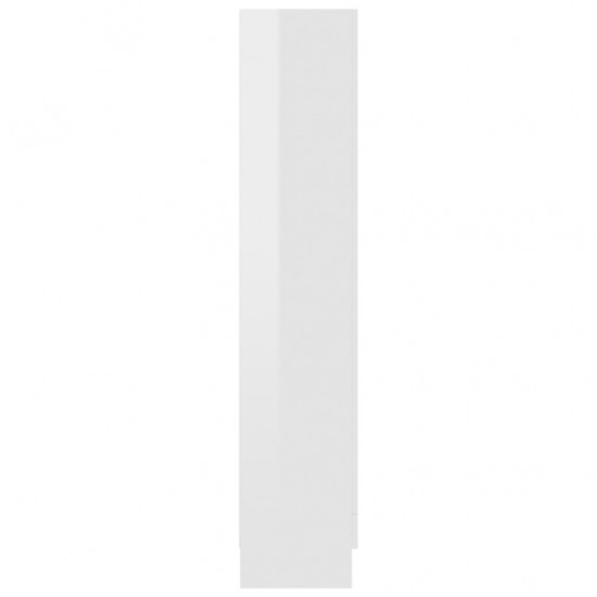 Vitrininė spintelė, balta, 82,5x30,5x150cm, MDP, blizgi