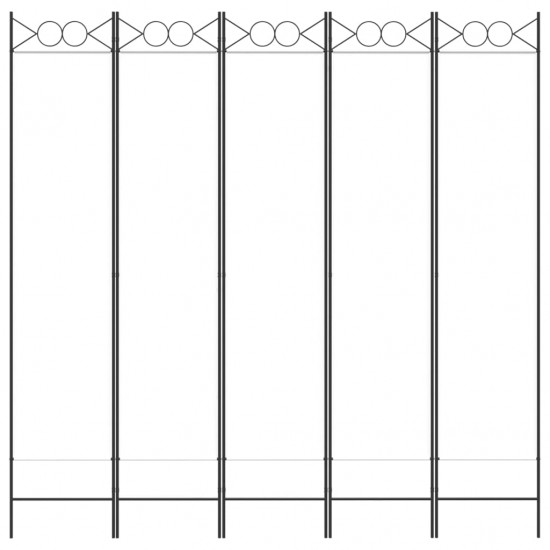 Kambario pertvara, 5 dalių, baltos spalvos, 200x200cm, audinys