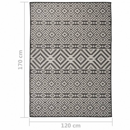 Lauko kilimėlis, juodos spalvos, 120x170cm, plokščio pynimo