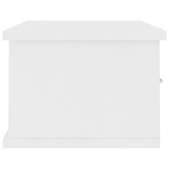 Sieninė lentyna su stalčiais, balta, 60x26x18,5cm, MDP