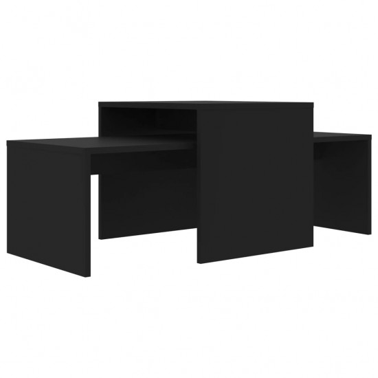 Kavos staliukų komplektas, juodas, 100x48x40cm, MDP