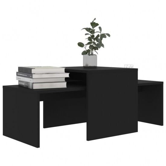 Kavos staliukų komplektas, juodas, 100x48x40cm, MDP
