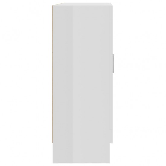 Vitrininė spintelė, baltos spalvos, 82,5x30,5x80cm, MDP, blizgi