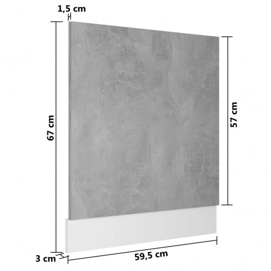 Indaplovės plokštė, betono pilkos spalvos, 59,5x3x67cm, MDP