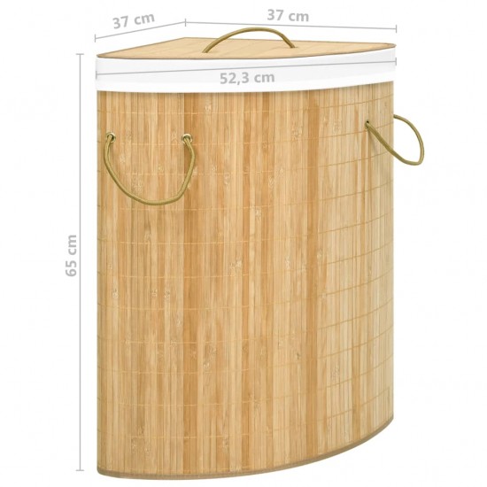 Kampinis skalbinių krepšys, bambukas, 60l