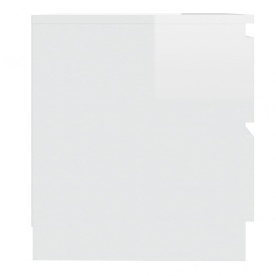 Naktinė spintelė, baltos spalvos, 50x39x43,5cm, MDP, blizgi