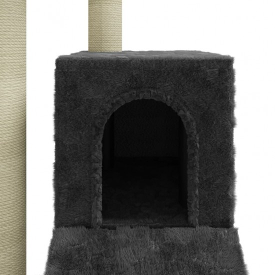 Draskyklė katėms su stovais iš sizalio, tamsiai pilka, 92cm