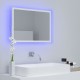 Vonios kambario LED veidrodis, baltas, 60x8,5x37cm, akrilas