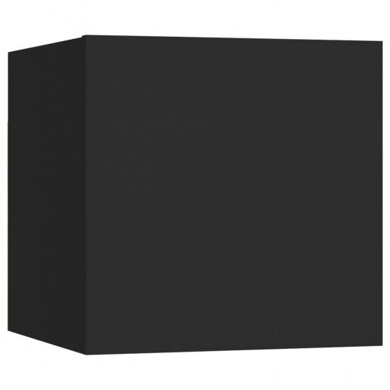 Televizoriaus spintelių komplektas, 7 dalių, juodas, MDP