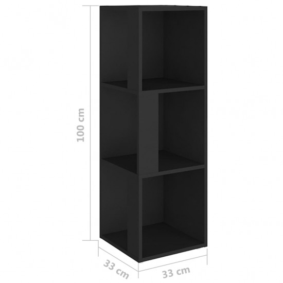 Kampinė spintelė, juodos spalvos, 33x33x100cm, MDP