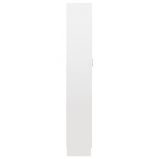 Vitrininė spintelė, balta, 82,5x30,5x185,5cm, MDP, blizgi