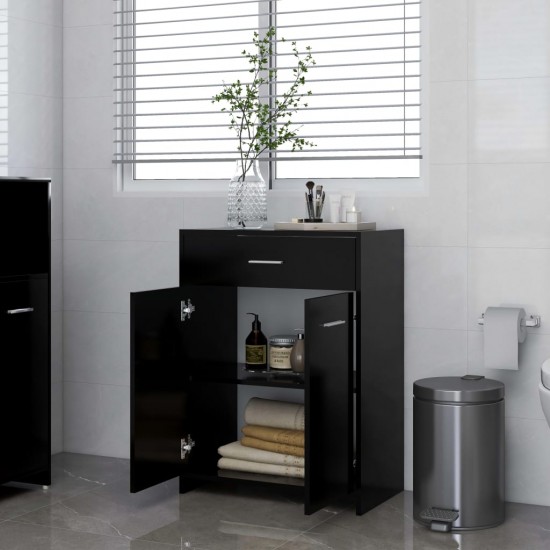 Vonios kambario spintelė, juodos spalvos, 60x33x80cm, MDP