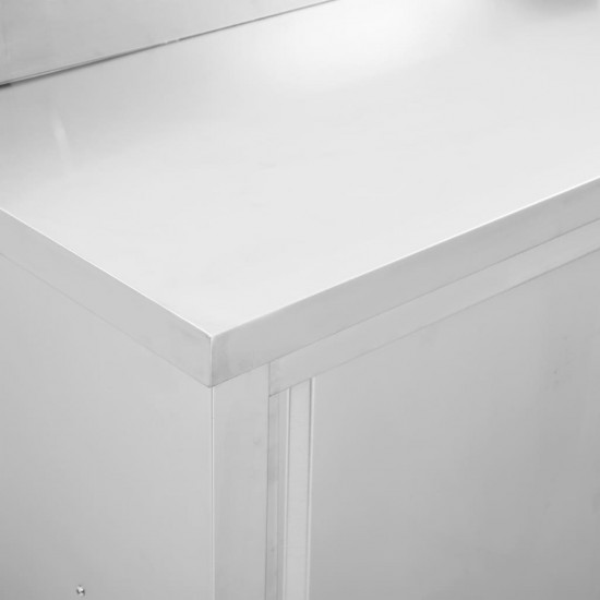 Darbo stalas su durimis, 120x50x(95-97)cm, nerūdijantis plienas