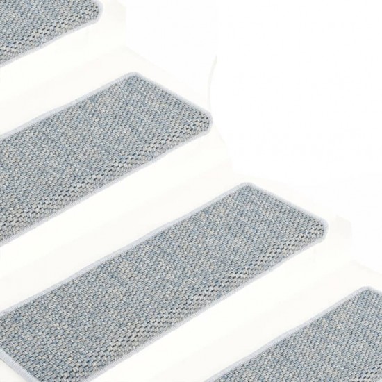 Lipnūs laiptų kilimėliai, 15vnt., mėlynos spalvos, 65x21x4cm