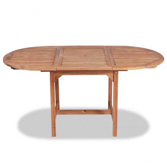 Išskleidžiamas sodo stalas, (110-160)x80x75cm, tikmedžio med.