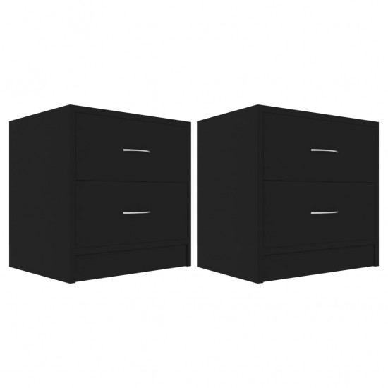 Naktinės spintelės, 2vnt., juodos spalvos, 40x30x40cm, MDP