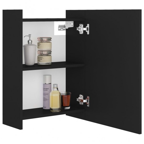 Veidrodinė vonios kambario spintelė, juoda, 62,5x20,5x64cm, MDP
