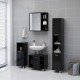 Veidrodinė vonios kambario spintelė, juoda, 62,5x20,5x64cm, MDP