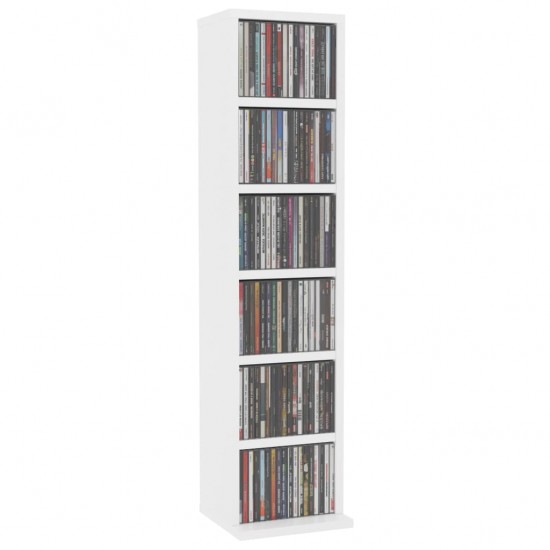 Spintelė kompaktiniams diskams, balta, 21x20x88cm, mediena