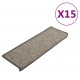 Lipnūs laiptų kilimėliai, 15vnt., pilki ir smėlio, 65x21x4cm