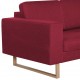 Trivietė sofa, vyno raudonos spalvos, audinys