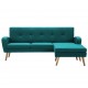 L-formos sofa, žalia, 186x136x79 cm, audinio apmušalas