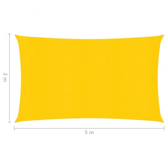 Uždanga nuo saulės, geltonos spalvos, 2x5m, HDPE, 160g/m²
