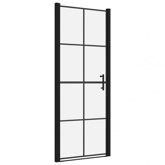 Dušo durys, juodos spalvos, 91x195cm, grūdintas stiklas