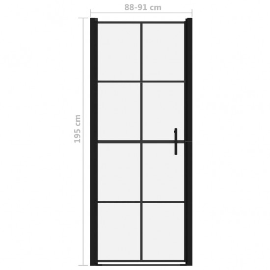 Dušo durys, juodos spalvos, 91x195cm, grūdintas stiklas