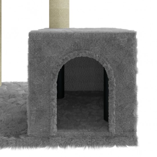 Draskyklė katėms su stovais iš sizalio, šviesiai pilka, 71cm