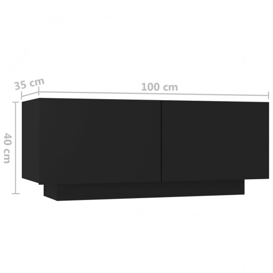 Naktinė spintelė, juodos spalvos, 100x35x40cm, MDP