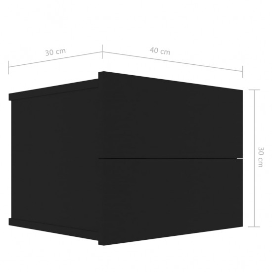Naktinė spintelė, juodos spalvos, 40x30x30cm, MDP