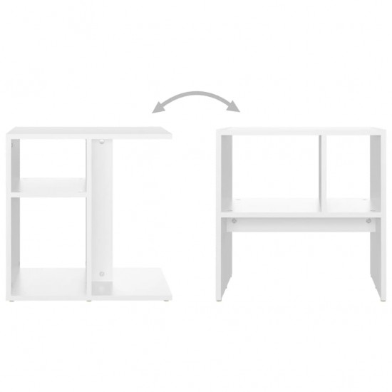 Šoninis staliukas, baltos spalvos, 50x30x50cm, MDP