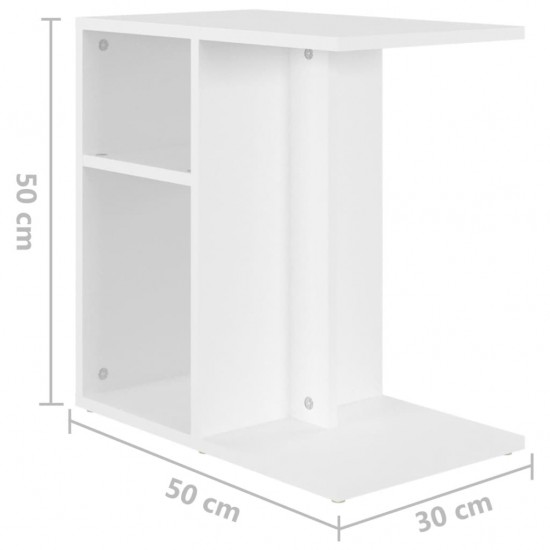 Šoninis staliukas, baltos spalvos, 50x30x50cm, MDP